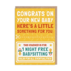 Picture of Babysitting Voucher New Baby Card