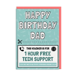 Picture of Tech Support Voucher Dad Birthday Card