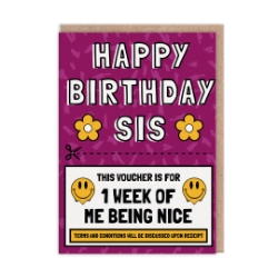 Picture of Nice For A Week Sister Birthday Card