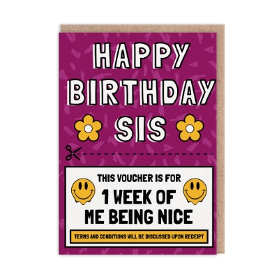 Picture of Nice For A Week Sister Birthday Card