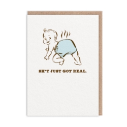 Picture of Sh*t Just Got Real New Baby Card