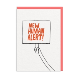 Picture of New Human Alert Placard New Baby Card