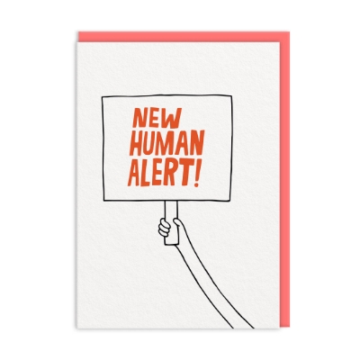 Picture of New Human Alert Placard New Baby Card