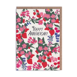 Picture of Red Floral Anniversary Card