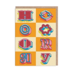 Picture of Hooray Typographic Greeting Card