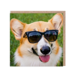 Picture of Corgi In Sunnies Greeting Card