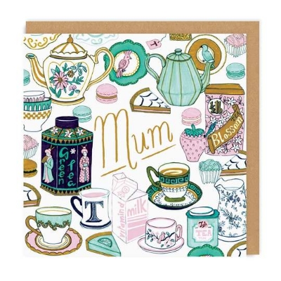 Picture of Tea Time Square Greeting Card