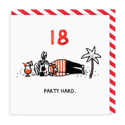 Picture of Party Hard 18th Birthday Card