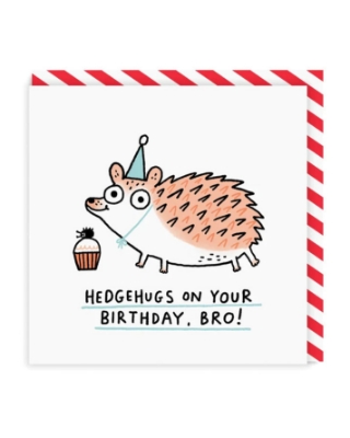 Picture of Brother Hedgehugs Birthday Square Greeting Card