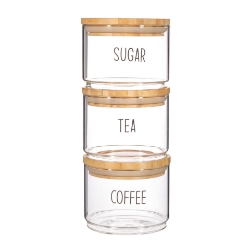 Picture of Tea, Coffee, Sugar Stacking Jars - Set Of 3