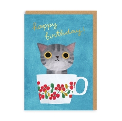 Picture of Teacup Kitten Birthday Card