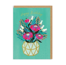 Picture of Flower Vase Birthday Greeting Card