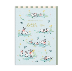 Picture of Hello Little One Lambs Greeting Card