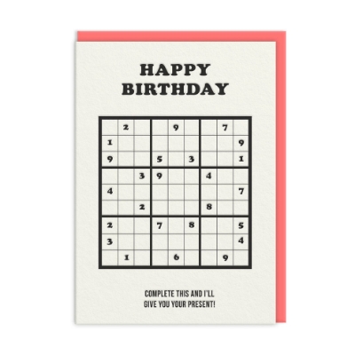 Picture of Complete This Sudoku Birthday Card