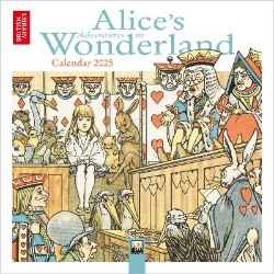 Picture of British Library: Alice's Adventures in Wonderland Mini Wall Calendar 2025 (Art Calendar)