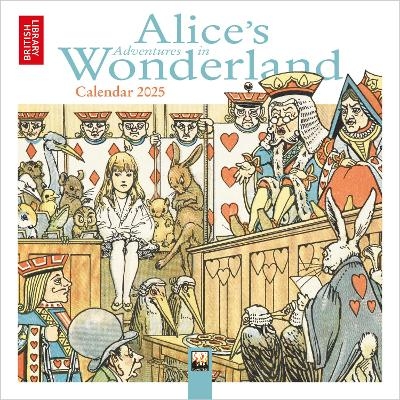 Picture of British Library: Alice's Adventures in Wonderland Mini Wall Calendar 2025 (Art Calendar)