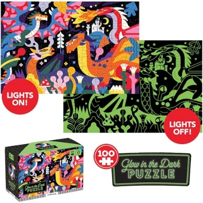 Picture of Dragons 100 Piece Glow in the Dark Puzzle